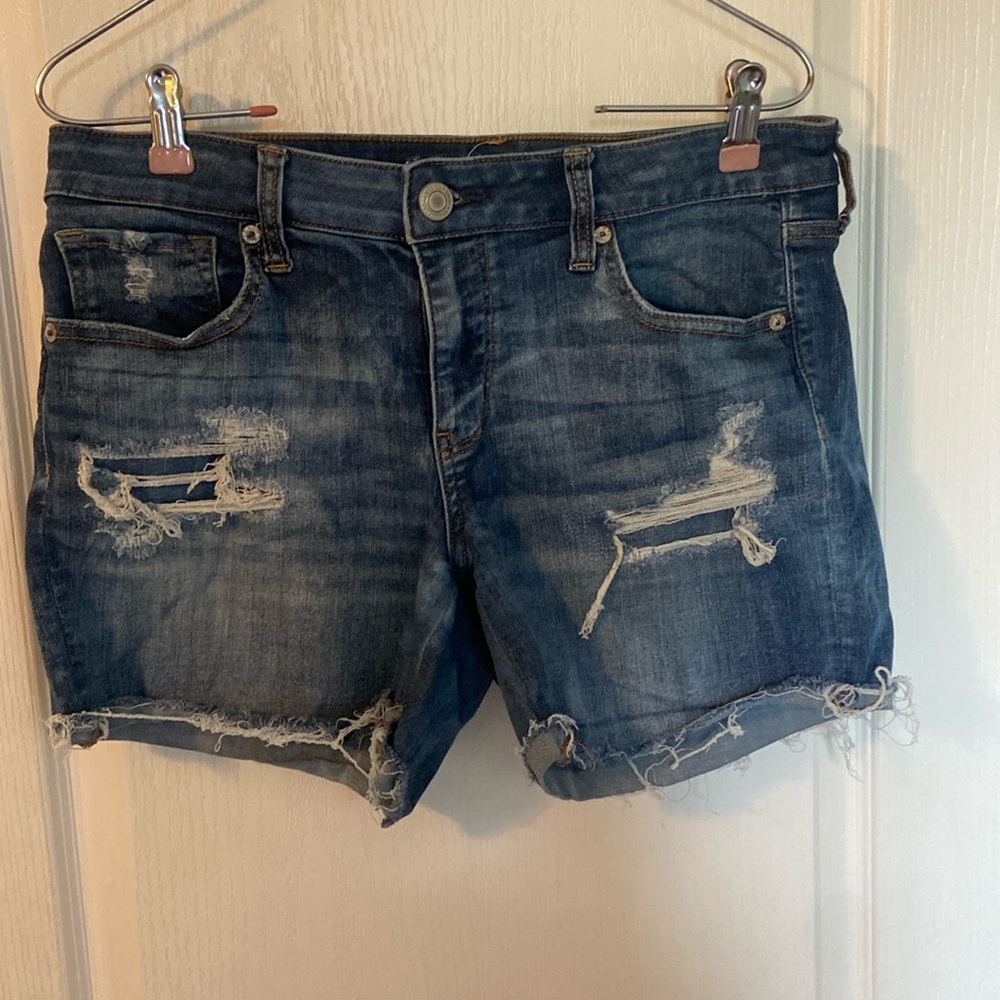 Ripped jeans shorts, color: blue, size: 10